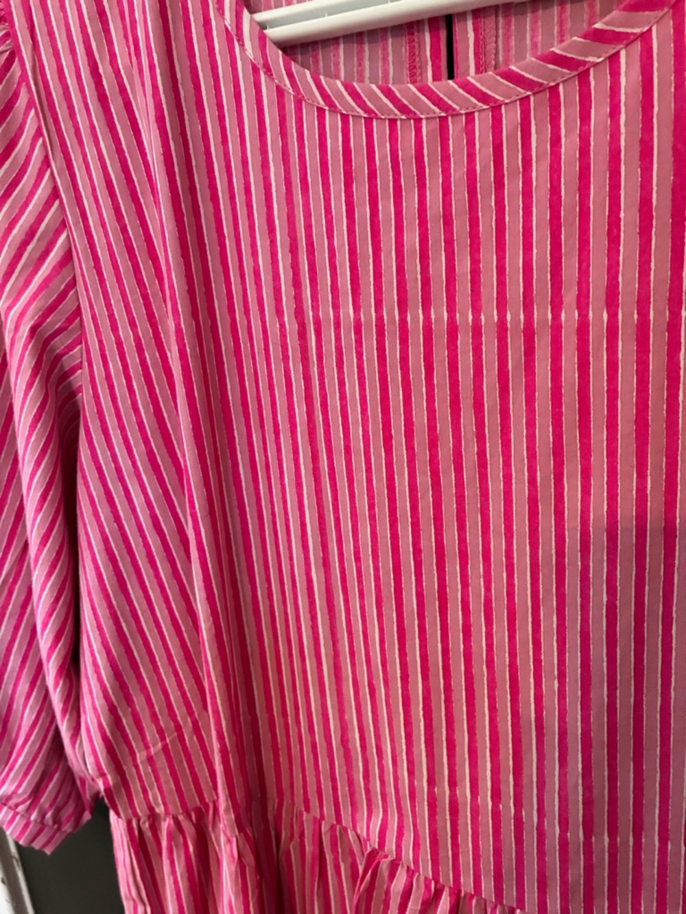 Tuckernuck & SZ Blockprints High Quality Cotton Dress! Bright Pink Striped Dress - Picture 2 of 5